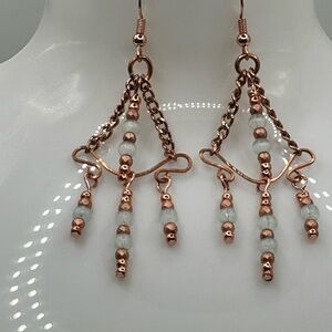 Copper chandelier Earrings